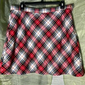 Lucky Brand Wo Sz 10 Plaid Red and Black Mini Skirt